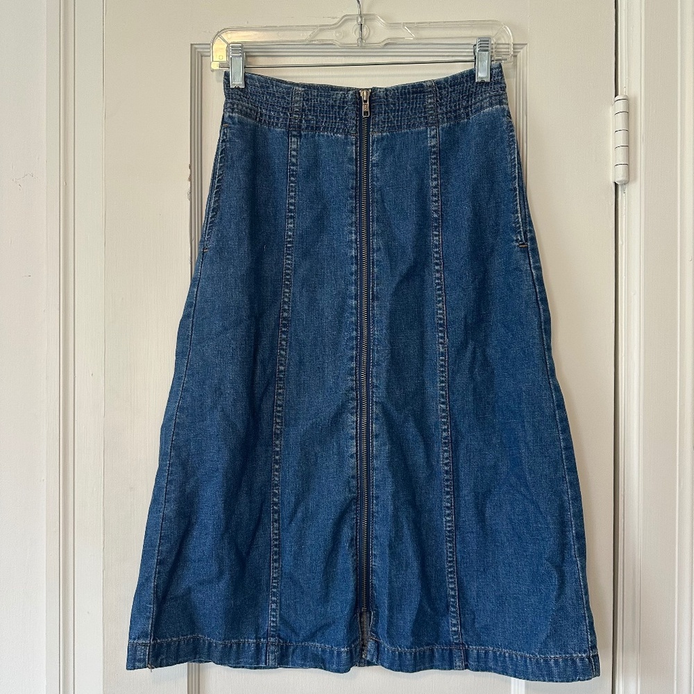 Womens Madewell Midi Denim Skirt Size 23